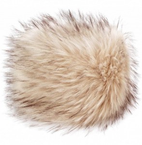Bomber Hats Russian Faux Fur Hat for Women - Like Real Fur - Comfy Cossack Style - Ivory Fox - CO12LJGHM2J