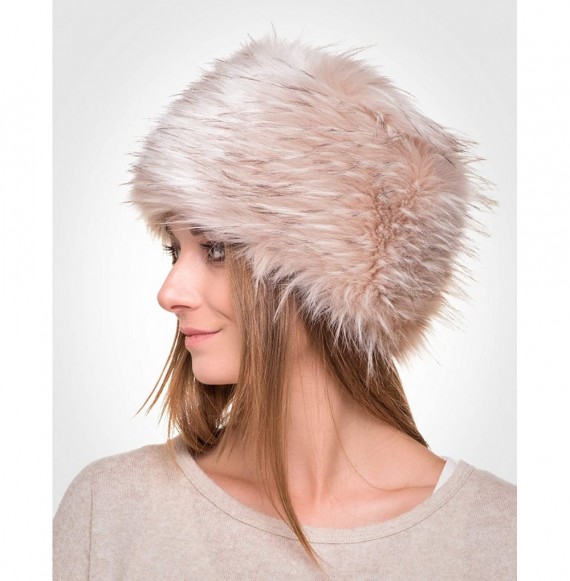 Bomber Hats Russian Faux Fur Hat for Women - Like Real Fur - Comfy Cossack Style - Ivory Fox - CO12LJGHM2J