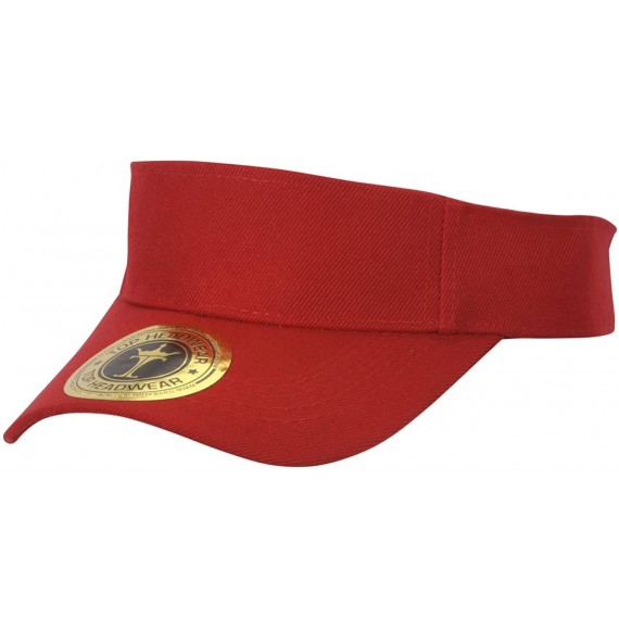 Sun Hats 4 Pack Youth Size Sun Visor - Red - C7182G03LG5