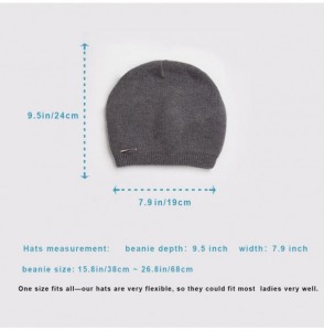Skullies & Beanies Women's Slouchy Beanie Hat with Fur Pompom Warm Winter Hat - Gray( Gray Pompom) - C3185K8ESC7