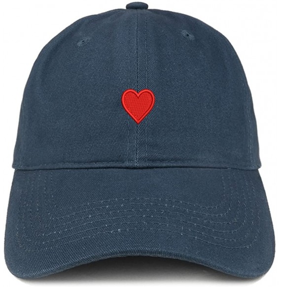 Baseball Caps Emoticon Heart Embroidered Cotton Adjustable Ball Cap Dad Hat - Navy - CI12N1Y09IZ