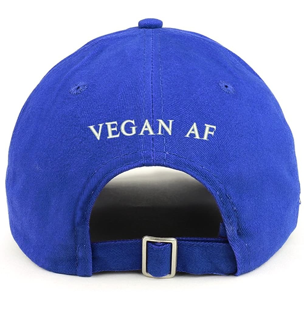 Baseball Caps Vegan AF (Back) Embroidered 100% Cotton Dad Hat - Royal - CW1895STR3C