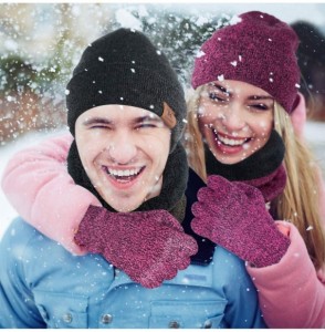 Skullies & Beanies Winter Beanie Hat Scarf Touch Screen Gloves- 3-Piece Winter Warm Clothing Set - Purplish Red - CB18AI3YDCM