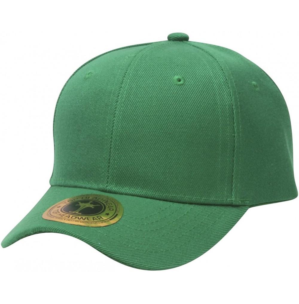 Baseball Caps Structured Hook & Loop Adjustable Hat - Kelly Green - CQ182KDKGYH