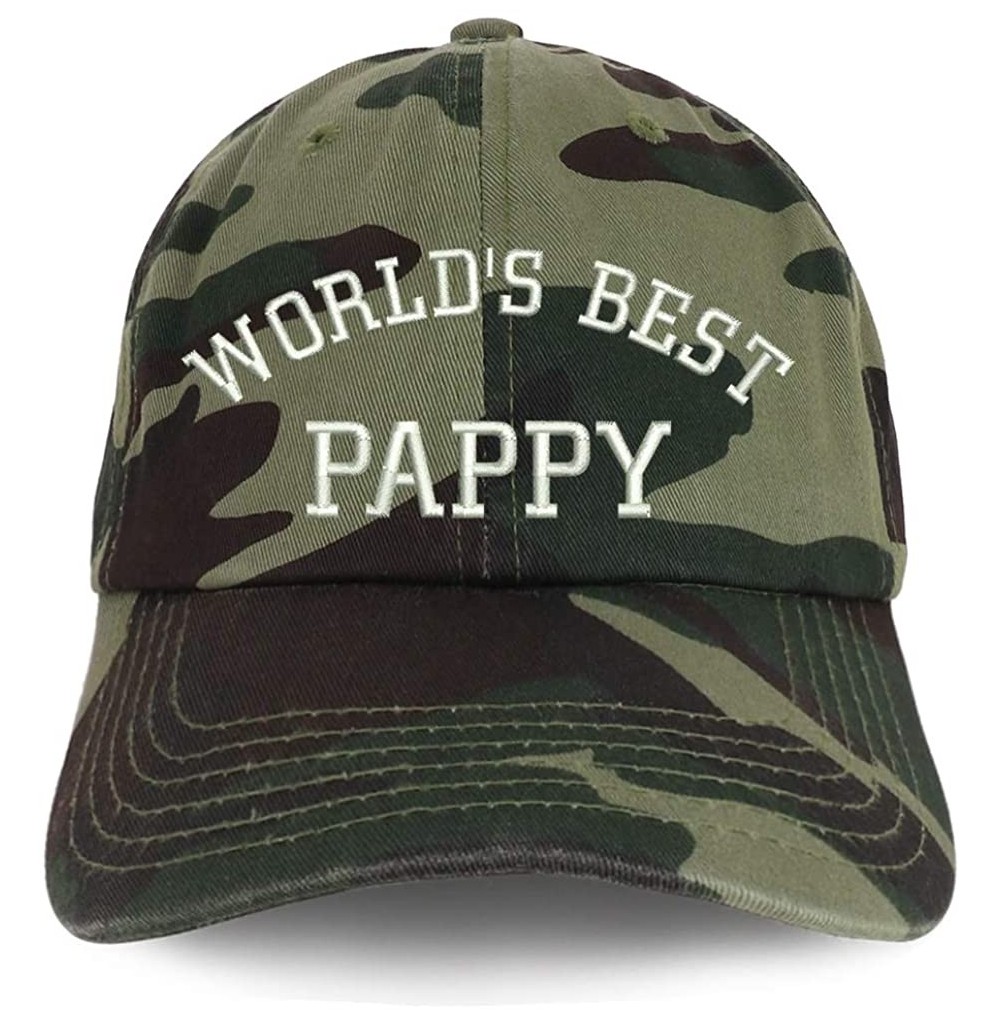 Baseball Caps World's Best Pappy Embroidered Soft Crown 100% Brushed Cotton Cap - Camo - CC18SSG7Y8W