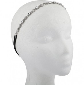 Headbands Floral Crystal Pave Queen Bridal Bridesmaid Flower Girl Stretch Headband - 0 - C812FC0KJNH