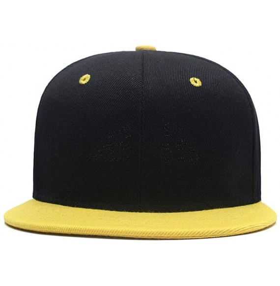 Baseball Caps Men Women Custom Flat Visor Snaoback Hat Graphic Print Design Adjustable Baseball Caps - A-yellow - CS18HCQNDKQ