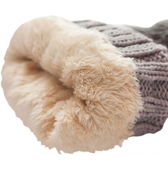 Skullies & Beanies Womens Winter Beanie Hat Scarf Set Warm Fuzzy Knit Hat Neck Scarves - D-red - CS18ZKZHD42