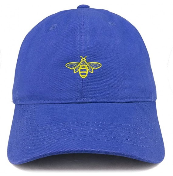 Baseball Caps Bee Embroidered Brushed Cotton Dad Hat Cap - Royal - C2185HNNXG7
