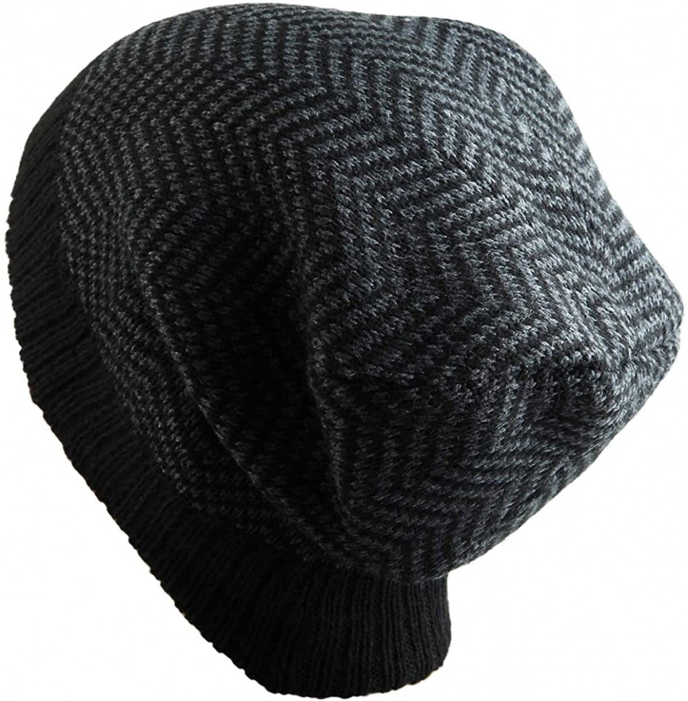 Skullies & Beanies Women Beanie Hats-Winter Warm Cable Skully Ski Knit Hat for Teen Girls - 02-black Grey - CC12O74L78R