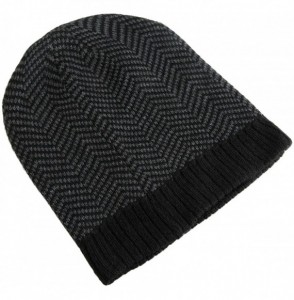 Skullies & Beanies Women Beanie Hats-Winter Warm Cable Skully Ski Knit Hat for Teen Girls - 02-black Grey - CC12O74L78R