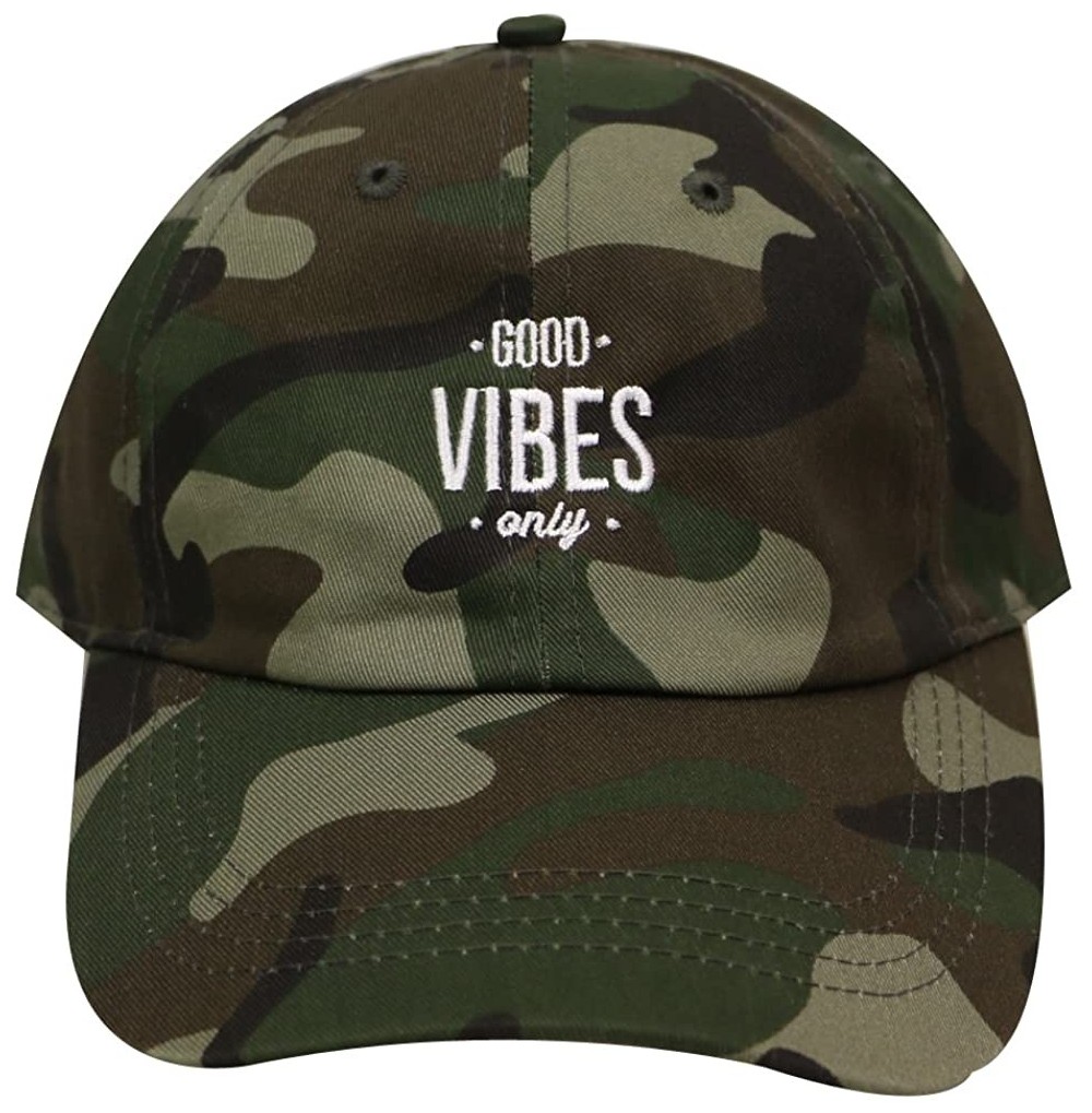 Baseball Caps Good Vibes Only Cotton Baseball Caps - Camouflage - CJ184AOOGW6