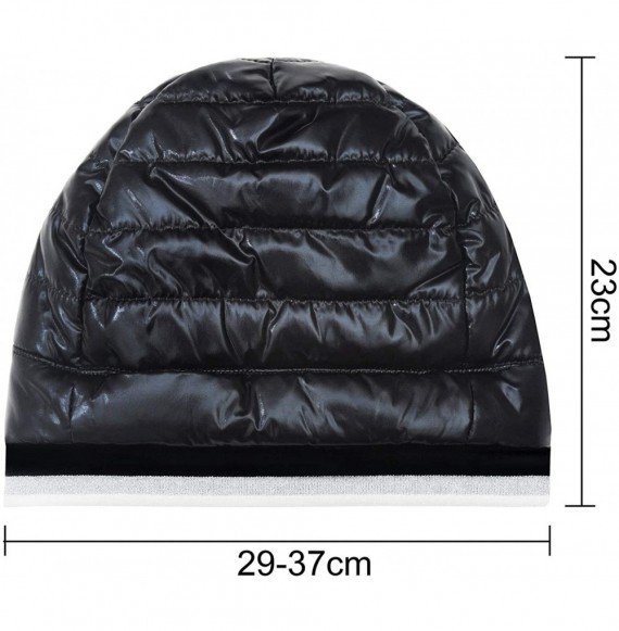 Skullies & Beanies Down Hat for Women Winter Warm Beanie Waterproof Skullies - Black - CC18Z0D3ED3