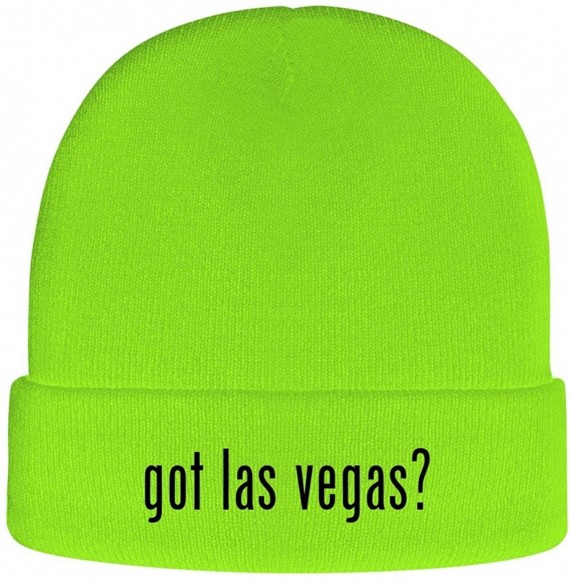 Skullies & Beanies got las Vegas? - Soft Adult Beanie Cap - Neon Green - C91937EDL6A