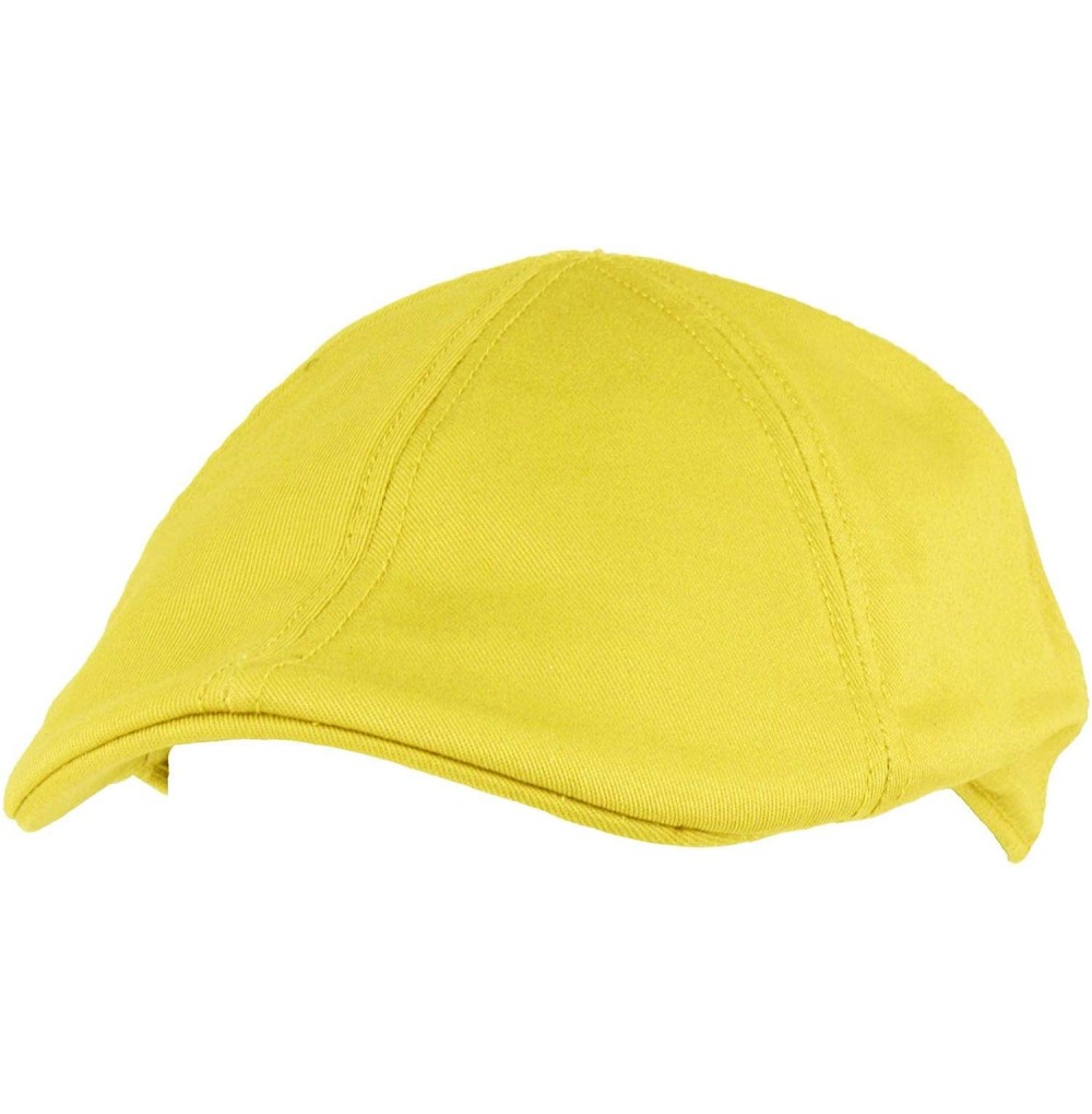 Baseball Caps Men's 100% Cotton Duck Bill Flat Golf Ivy Driver Visor Sun Cap Hat - Yellow - CY18Q6UIT49