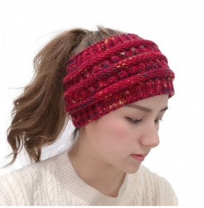 Cold Weather Headbands Womens Cable Ear Warmers Headbands Winter Warm Head Wrap Fuzzy Lined Thick Knit Headwrap Gifts (Red) -...