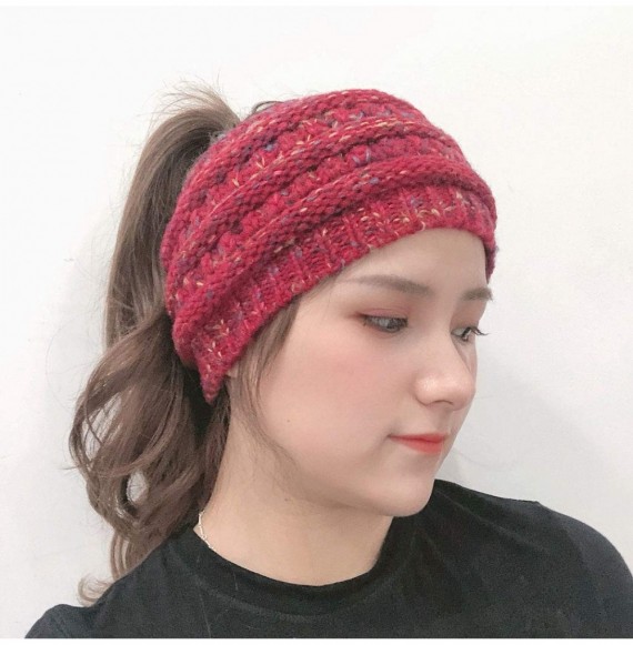 Cold Weather Headbands Womens Cable Ear Warmers Headbands Winter Warm Head Wrap Fuzzy Lined Thick Knit Headwrap Gifts (Red) -...