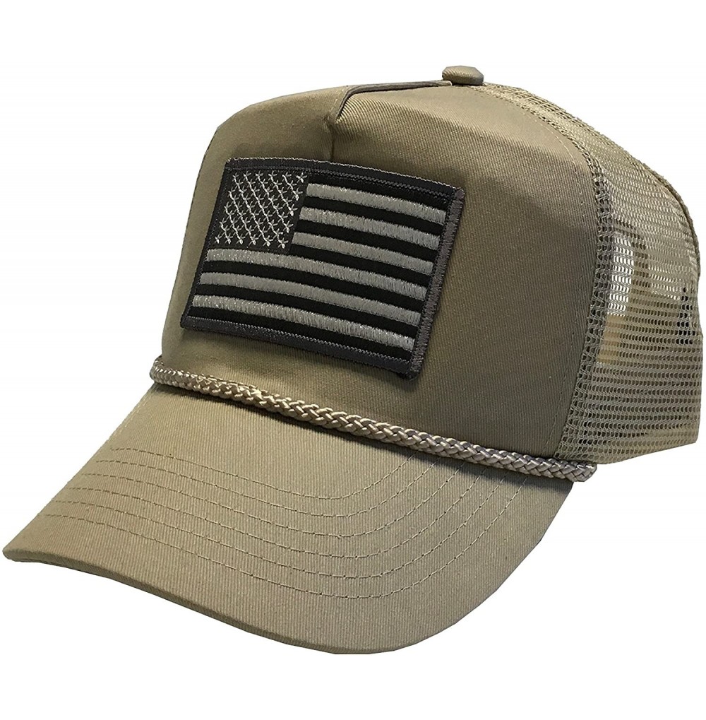 Baseball Caps Flag of The United States of America Adjustable Unisex Adult Hat Cap - Khaki/Mesh - C5184YU8IRI