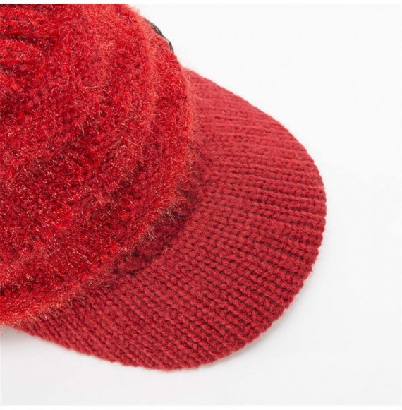 Skullies & Beanies Womens Winter Warm Caps Acrylic Knitted Woolen Long Fur Lined Long Fur - Pink - CN18LWSX7DS
