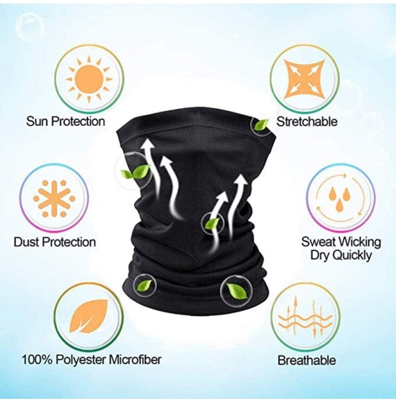 Balaclavas Quick Dry Sports UV Protection Head Wrap Face Scarf Neck Gaiter Bandana Balaclava - 2 Pack Cooling_dark Grey - CO1...
