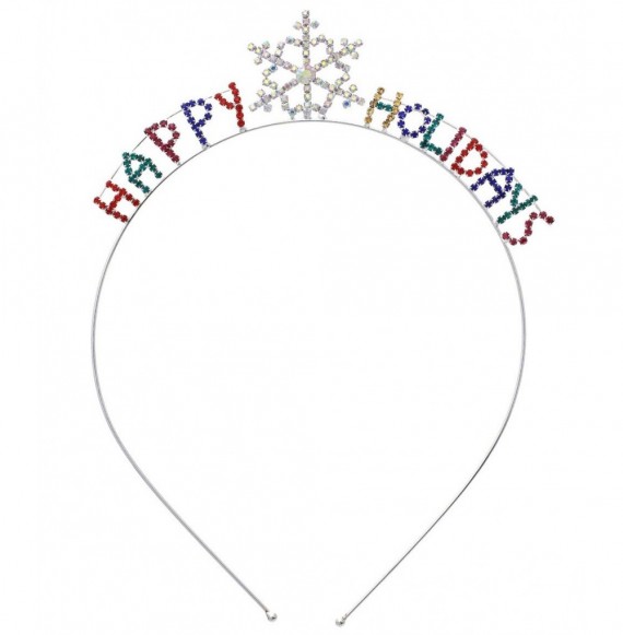 Headbands Rhinestone Studded Novelty Snowflake Happy Holidays Headband (71474XMU-S) - 71474XMU-S - CY186MA20C8