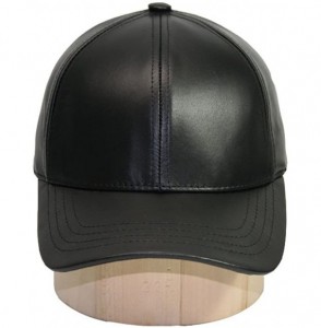 Baseball Caps Genuine Cowhide Leather Adjustable Baseball Cap Made in USA - Black/Gold - C511D5VP7CT