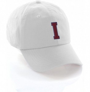 Baseball Caps Customized Letter Intial Baseball Hat A to Z Team Colors- White Cap Blue Red - Letter I - CL18ET5C6UE