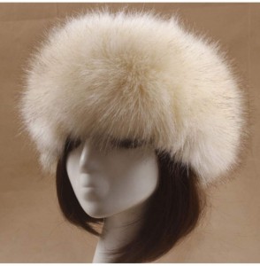 Cold Weather Headbands Women's Faux Fur Headband Soft Winter Cossack Russion Style Hat Cap - Beige Brown - CJ18L8KE57W