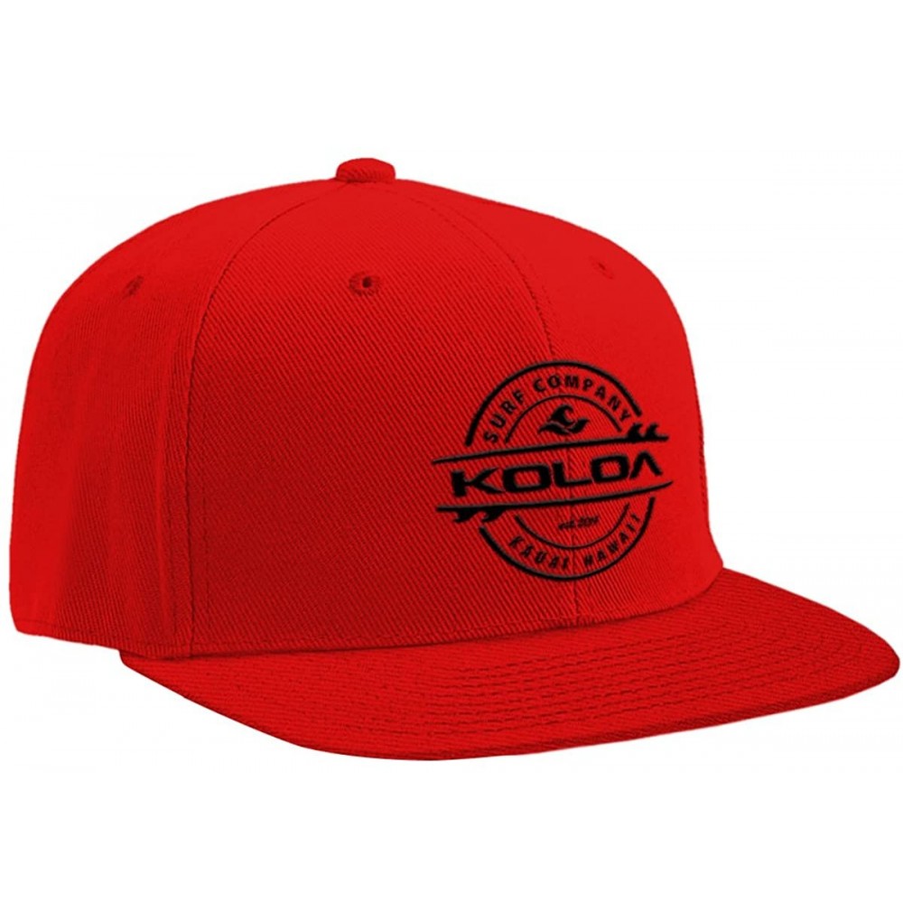 Baseball Caps Snap-Back Hat - Red With Black Embroidered Logo - CS12L6A4IPB
