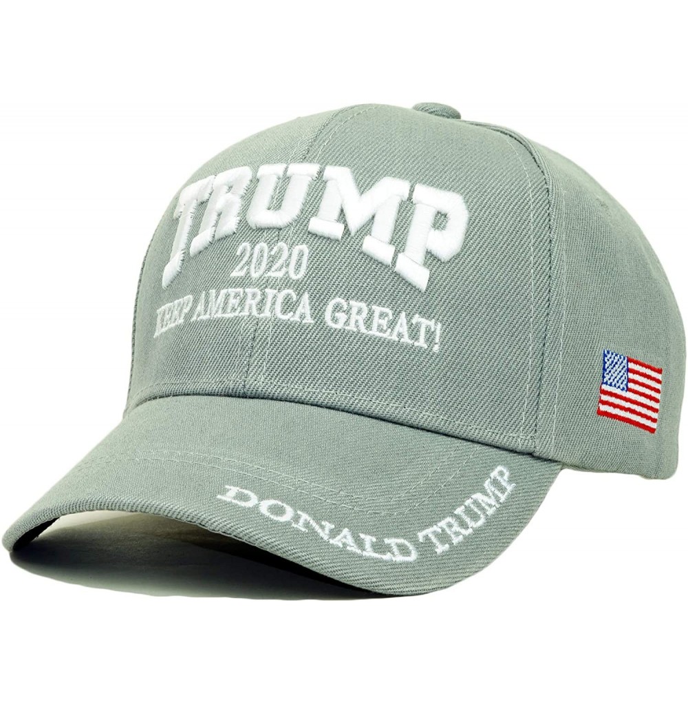 Baseball Caps Trump 2020 Keep America Great Embroidery Campaign Hat USA Baseball Cap - Gray - C818HTKCD2M
