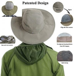 Sun Hats Wide Brim Crushable Ventilated Fishing Boating Sun Hat Sun Protective UPF 50+ - Green - CI17WU3HQWL