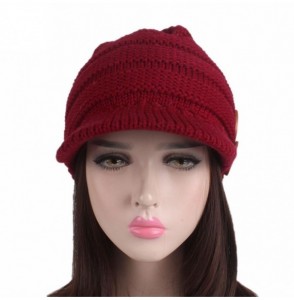 Skullies & Beanies Women Hat-Fashion Women Hats For Winter Beanies Knitted Hats Girls' Rabbit Cap (Red 2) - Red 2 - CS188ZYZLTR
