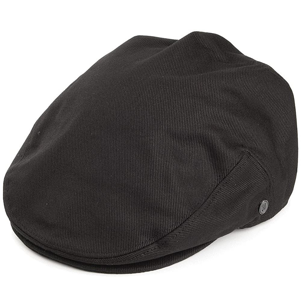 Newsboy Caps Lightweight Classic Cotton Ivy/Newsboy/Paperboy/Flat Cap Hat with Fixed Sizing and Satin Lining - Black - CV1147...