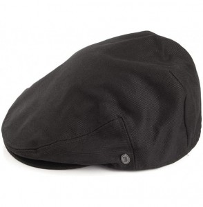 Newsboy Caps Lightweight Classic Cotton Ivy/Newsboy/Paperboy/Flat Cap Hat with Fixed Sizing and Satin Lining - Black - CV1147...