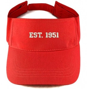 Visors EST 1951 Embroidered - 69th Birthday Gift Summer Adjustable Visor - Red - C4182XNWCQA