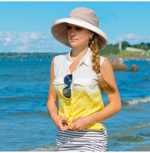 Sun Hats Womens Bucket Hat UV Sun Protection Lightweight Packable Summer Travel Beach Cap - 1 Cream - CN18EDTEY2I