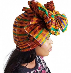 Headbands Ankara Headwrap Long Hair Head Wrap Turban and Scarf Dashiki African Print Kente and Stretch Jersey - CF18T4NNSGS