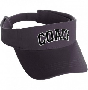 Baseball Caps Classic Sport Team Coach Arched Letters Sun Visor Hat Cap Adjustable Back - Charcoal Hat White Black Letters - ...