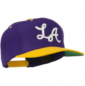 Baseball Caps LA Embroidered Snapback Cap - Purple Gold - CS11ONYY237