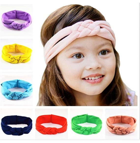 Headbands Elastic Flower Printed Turban Head Wrap Headband Twisted Hair Band - Blue - C912N4U1DYP