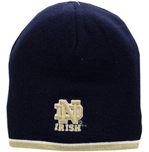 Skullies & Beanies Notre Dame Fighting Irish Skull Knit Hat 2-Sided Lined Blue - CH18AQIMS3H