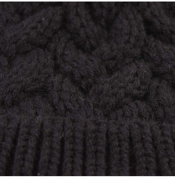 Headbands Family Matching Warm Hat for Women Kids Baby Keep Hats Knitted Wool Hemming - ❤black❤ - C818ILGXODU