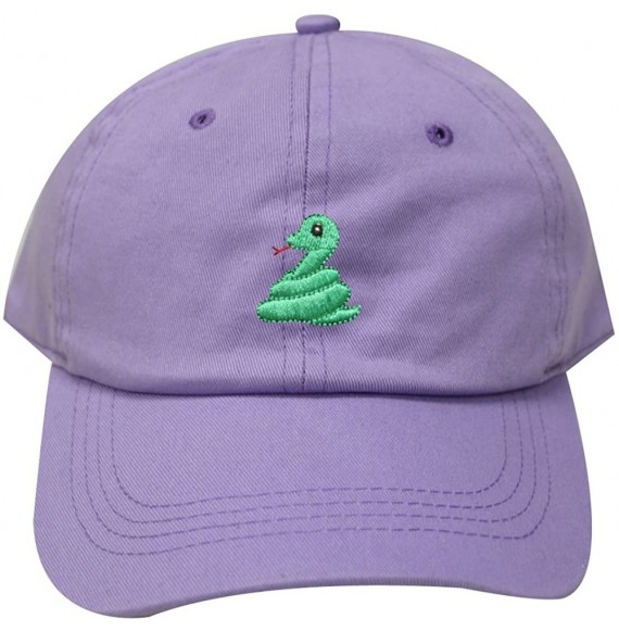Baseball Caps Cute Snake Emoji Cotton Baseball Caps - Lilac - C61862MRSHM