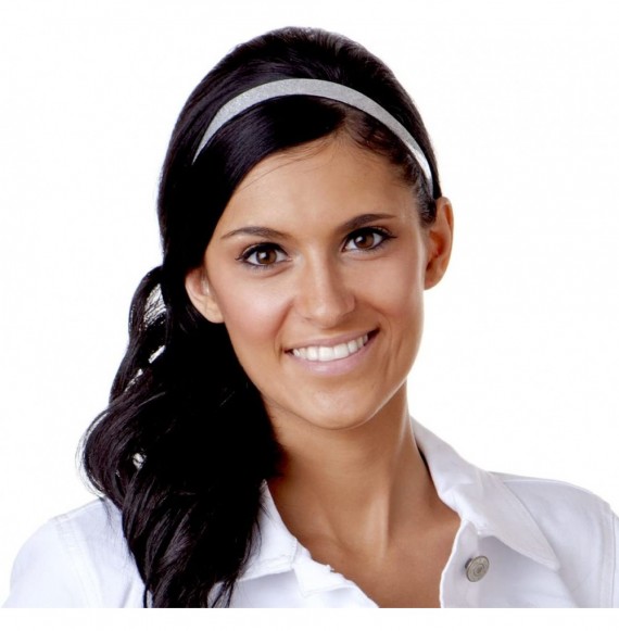 Headbands Adjustable Non Slip Smooth Glitter & Sports Headbands for Girls & Teens Multi Packs - Skinny Silver & Gold 2pk - CL...