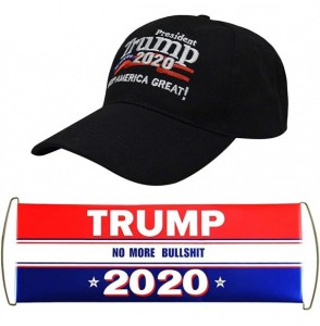 Baseball Caps Trump 2020 Hat & Flag Keep America Great Campaign Embroidered/Printed Signature USA Baseball Cap - Black Star -...