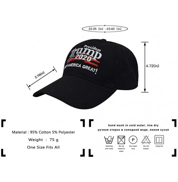 Baseball Caps Trump 2020 Hat & Flag Keep America Great Campaign Embroidered/Printed Signature USA Baseball Cap - Black Star -...