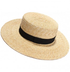 Sun Hats Womens' Panama Sun Hat Boater Handwoven Straw Hat for Summer- Knot- One Size - C0182098N6O