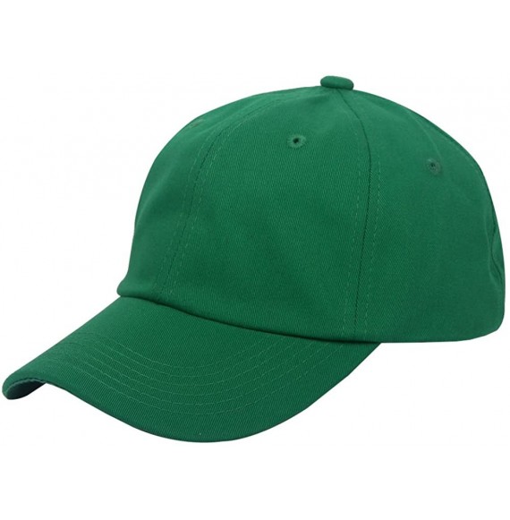 Baseball Caps Cotton Plain Baseball Cap Adjustable .Polo Style Low Profile(Unconstructed hat) - Green - C6182I42NSS