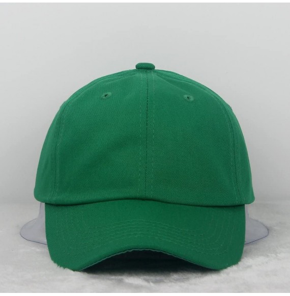 Baseball Caps Cotton Plain Baseball Cap Adjustable .Polo Style Low Profile(Unconstructed hat) - Green - C6182I42NSS