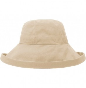 Sun Hats Women's Summer Cotton Bucket Beach Hat Foldable Sun Hat - Khaki - CR18DIHWL7T
